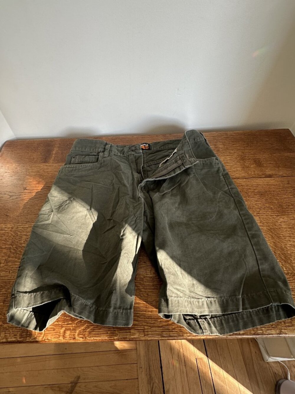 TIMBERLAND PRO MEN'S CANVAS SHORTS OLIVE GREEN SIZE 34